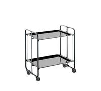 DON HIERRO Carrello da cucina pieghevole nero con ruote BAUHAUS 2 ripiani