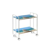DON HIERRO Carrello pieghevole a 2 ripiani con ruote - Salvaspazio, stile moderno, - Struttura bianca - BAUHAUS