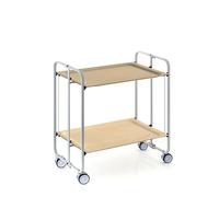 DON HIERRO Carrello pieghevole da cucina BAUHAUS, 2 vassoi. Struttura grigio