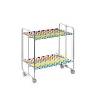 DON HIERRO Carrello pieghevole da cucina BAUHAUS, 2 vassoi. Struttura grigio