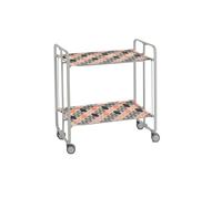 DON HIERRO Carrello pieghevole da cucina BAUHAUS, 2 vassoi. Struttura grigio