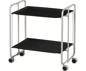 DON HIERRO Carrello pieghevole da cucina BAUHAUS, 2 vassoi. Struttura grigio