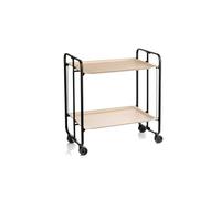 DON HIERRO Carrello pieghevole da cucina BAUHAUS, 2 vassoi. Struttura nera