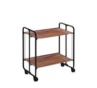 DON HIERRO Carrello pieghevole da cucina BAUHAUS, 2 vassoi. Struttura nera