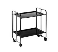 DON HIERRO Carrello pieghevole da cucina BAUHAUS, 2 vassoi. Struttura nera