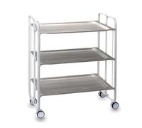 DON HIERRO Carrello pieghevole da cucina BAUHAUS, 3 vassoi. Struttura bianca