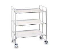 DON HIERRO Carrello pieghevole da cucina BAUHAUS, 3 vassoi. Struttura bianca