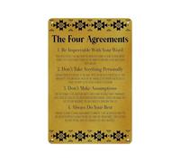 Don Miguel Ruiz Four Agreements Life Lessons Motivational Poster Canvas Wall Art for Home Decor(Unframed,16x24inch(40x60cm))