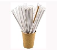 DON PALILLO - 250 cannucce di carta. Confezionati singolarmente. Carta kraft. Biodegradabile. 200 x 6 mm