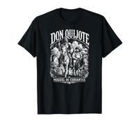 Don Quijote de la Mancha Miguel de Cervantes xilografia Maglietta