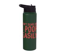 Don´t Scare Me I Poop Facilmente Halloween Skeleton Ghost Horror Stainless Steel Insulated Water Bottle