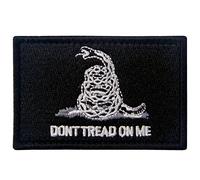 Don' t Tread on Me Tactical morale ricamato applique chiusura Hook & Loop patch White & Black