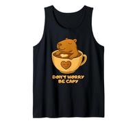Don’t Worry Be Capy Cute Funny Capybara Drink Coffee Spring Canotta