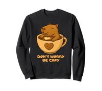 Don’t Worry Be Capy Cute Funny Capybara Drink Coffee Spring Felpa