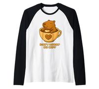 Don’t Worry Be Capy Cute Funny Capybara Drink Coffee Spring Maglia con Maniche Raglan