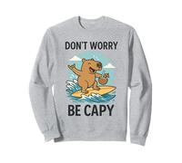Don’t Worry Be Capy Cute Funny Capybara Surfing Beach Summer Felpa