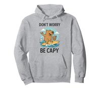 Don’t Worry Be Capy Cute Funny Capybara Surfing Beach Summer Felpa con Cappuccio