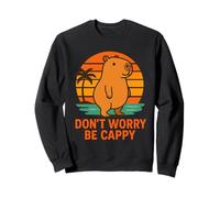 Don’t Worry Be Capy Funny Capybara Beach Retro Sunset Summer Felpa