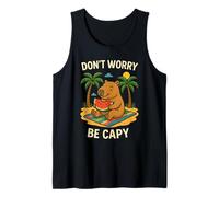 Don’t Worry Be Capy Funny Capybara Eating Watermelon Summer Canotta