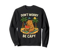 Don’t Worry Be Capy Funny Capybara Eating Watermelon Summer Felpa