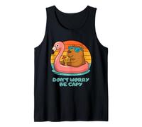 Don’t Worry Be Capy Funny Capybara Float Flamingo Summer Canotta
