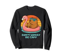 Don’t Worry Be Capy Funny Capybara Float Flamingo Summer Felpa