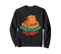 Don’t Worry Be Capy Funny Capybara Float Watermelon Summer Felpa