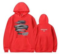 Don Toliver Hardstone Psycho Tour 2025 Felpe Felpa con Cappuccio per Uomo Donna,Hip Hop Lunghe Sweatshirt,Rosso,L