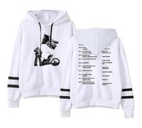 Don Toliver Hardstone Psycho Tour Felpe Felpa con Cappuccio per Uomo Donna,Hip Hop Lunghe Sweatshirt,Bianca,XXL