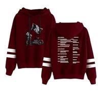 Don Toliver Hardstone Psycho Tour Felpe Felpa con Cappuccio per Uomo Donna,Hip Hop Lunghe Sweatshirt,Rosso,S