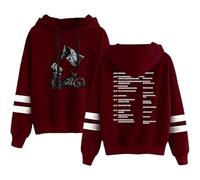 Don Toliver Hardstone Psycho Tour Felpe Felpa con Cappuccio per Uomo Donna,Hip Hop Lunghe Sweatshirt,Rosso,M