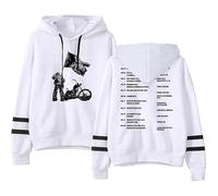 Don Toliver Hardstone Psycho Tour Felpe Felpa con Cappuccio per Uomo Donna,Hip Hop Lunghe Sweatshirt,Bianca,XL