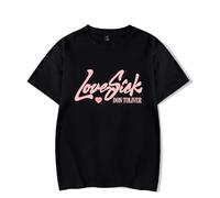 Don Toliver Love Sick Tour T-Shirt Unisex Casual Girocollo Manica Corta Moda Retro Classico Tee Stile Hiphop, Nero , L