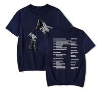 Don Toliver Merch Hardstone Psycho Tour Maglietta a Maniche Corte Unisex, T-Shirt Casual Manica Corta,Blu,M