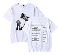 Don Toliver Merch Hardstone Psycho Tour Maglietta a Maniche Corte Unisex, T-Shirt Casual Manica Corta,Bianca,XS