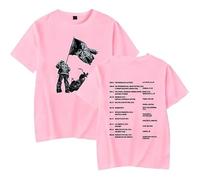 Don Toliver Merch Hardstone Psycho Tour Maglietta a Maniche Corte Unisex, T-Shirt Casual Manica Corta,Rosa,L
