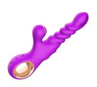 Dona Vibratori Vibratore telescopico Riscaldamento Spinta Capezzolo Vibratore Clitoride G Spot Dildo Vibratore Stimolatore Giocattoli sessuali per donna Adulto