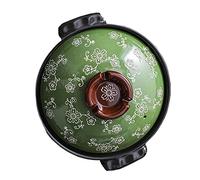 Donabe Japanese, Pentola per Riso in Argilla, Giapponese Donabe con Doppio Coperchio, casseruola Rotonda in Ceramica, pentola in Terracotta Smaltata Resistente al Calore, pentola per stufato