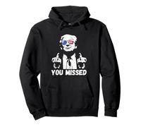 Donal Trump You Missed 2024 Dito Medio Divertente Felpa con Cappuccio