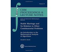 Donald E. Knuth Stable Marriage and Its Relation to Other Combinator (Tascabile)