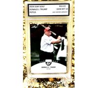 Donald J. Trump Potus 2024 Leaf Golf Graded Gem Mt-10 #Lg-01. C.O.A