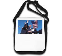 Donald Trump - Borsa a tracolla con bandiera degli Stati Uniti, colore: Bianco
