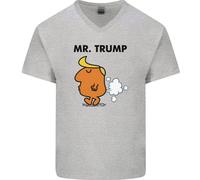 Donald Trump Flatulenza Divertente Maglietta In Cotone A V Per Uomo