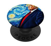 Donald Trump Notte stellata Arte Van Gogh Style politico PopSockets PopGrip Adesivo