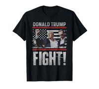 Donald Trump Pompa Pugno Combattiamo la bandiera americana Trump 2024 Maglietta