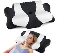 DONAMA Cuscino Cervicale,Cuscino Memory Foam con Federa Lavabile,Cuscino Ergonomico per Lato, Schiena e Stomaco