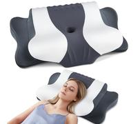 DONAMA Cuscino Cervicale,Cuscino Memory Foam con Federa Lavabile,Cuscino Ergonomico per Lato, Schiena e Stomaco