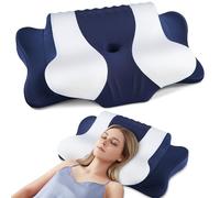 DONAMA Cuscino Cervicale,Cuscino Memory Foam con Federa Lavabile,Cuscino Ergonomico per Lato, Schiena e Stomaco