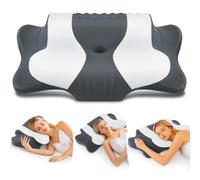 DONAMA Cuscino Cervicale Memory Foam Farfalla per Dormire, 2 Altezze