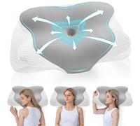 DONAMA Cuscino Cervicale per Dormire, Cuscino Ergonomico Cervicale per Dormitori Laterali, Supini e Proni, Cuscino per Cervicale con Federa Sfoderabile e Lavabile (Grigio Chiaro, 62x37x12 cm)